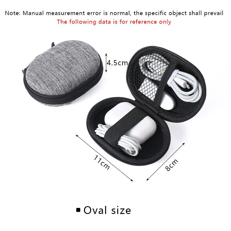 Mini Sacoche de Rangement Portable EVA Pochette Sac de Transport Fermeture Éclair Étui pour Écouteurs Airpod/Téléphone/Accessoires Câble de Charge