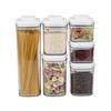 Square Clear Push-Type Storage Jar - Sealable Plastic Container for Kitchen Grains, Candy, and Fruit Powder