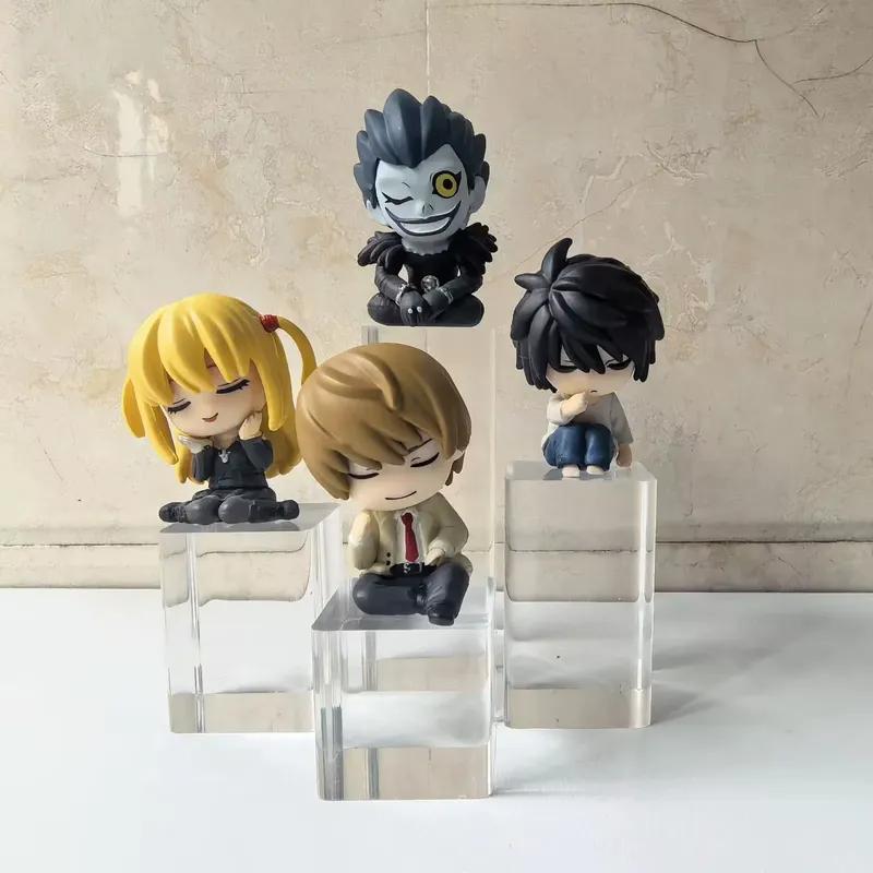 4pcs/Set Death Note Sleeping Figures L Lawliet Light Yagami Misa Amane Ryuk Cute Mini Figures Capsule Toy Car Decor Anime Gifts