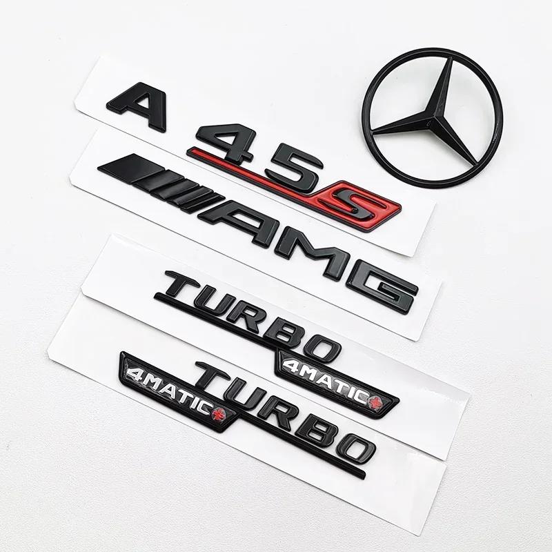 ABS A45S Logo Turbo 4MATIC Badge Car Rear Star Sticker Trunk AMG Emblem For Mercedes Benz A 45S AMG W177