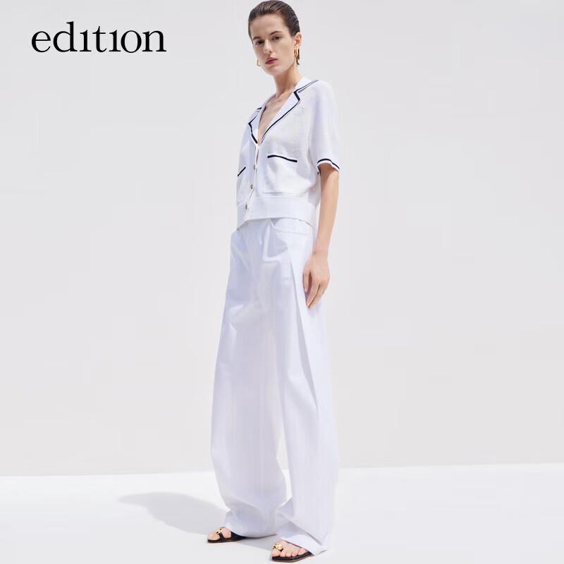 Women's Retro Jacquard Knit Short Sleeve V-Neck Top