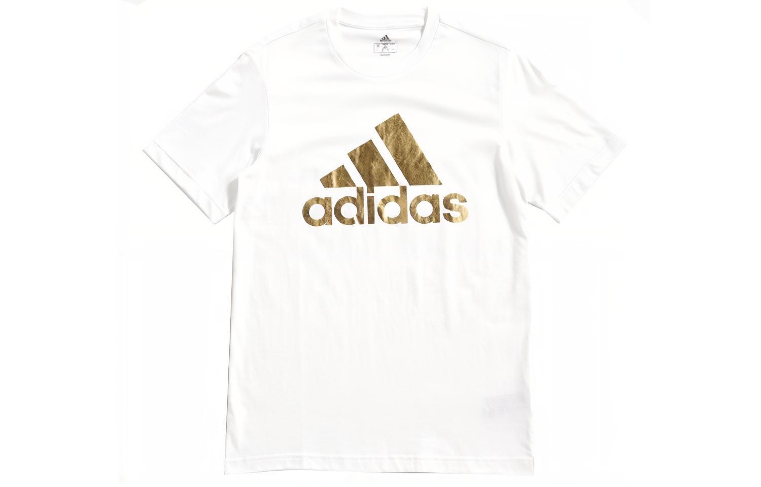 

Adidas T Shirts Men s White Crew Neck Moderate Straight Fit FN1736 S
