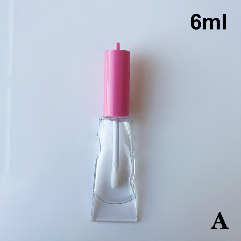 6ml Lip Gloss Tubes Empty ABS+PET Big Brush Rod Round Cosmetic Tube Clear Lip Balm Bottle Refillable Gloss Containers Packing