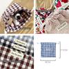 Multifunctional Cotton Plaid Storage Drawstring Bag For Women Portable Finishing Storage Pouch Cute Makeup Bag Candy Organizer
