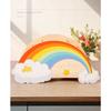 Lovely Wooden Rainbow Pen Container Multi-Compartment Pencil Case Desktop Stationery Organizer for School Office Gifts for Kids
