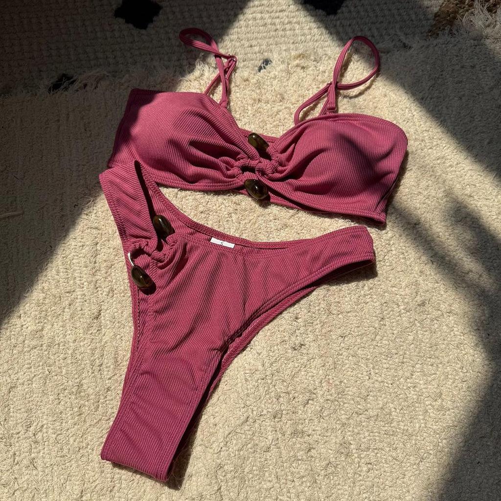 Ribbed High Cut Brazilian Bikini Female Swimsuit Two-Pieces Bikini Set Women Swimwear Padded Bathing Suit Bather Swim