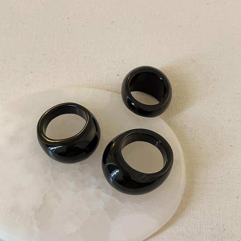 Niche Light Luxury Natural Green Agate Ring Women'S Retro Unique Personality Fashion Temperament Elegant Versatile Ring Ring