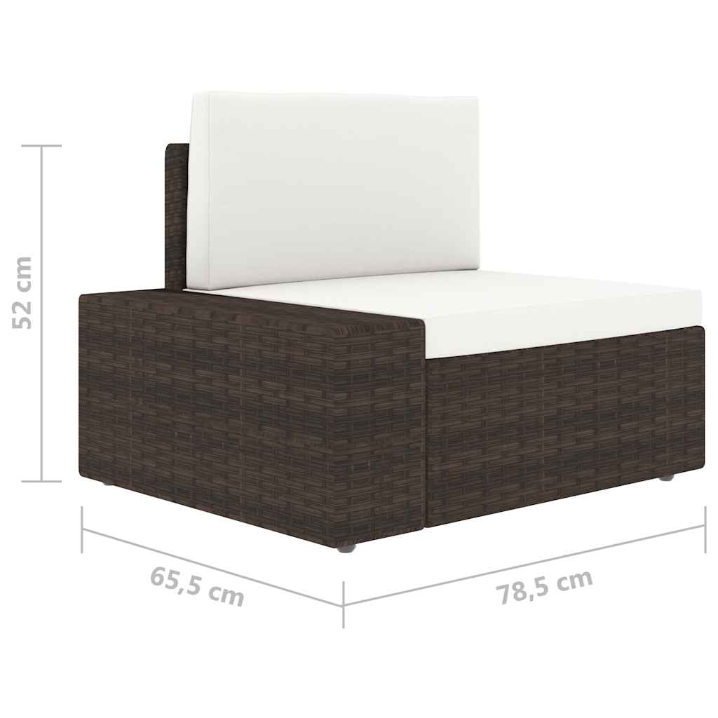 4 Piece Garden Lounge Set Brown Poly Rattan