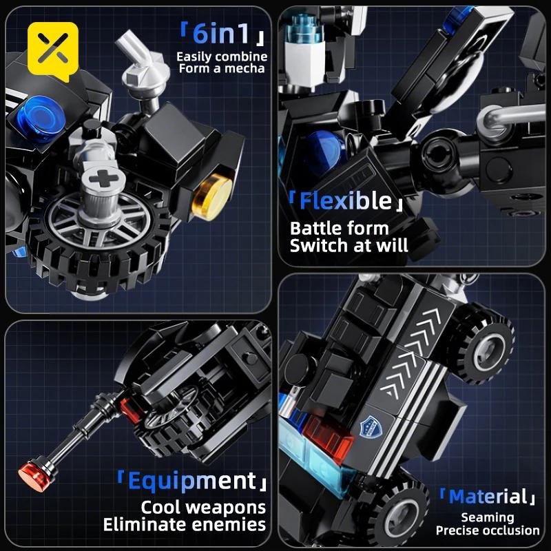 TOYLINX 691PCS Cool Puzzle Transformation Bricks Mecha Building Blocks Education Toys Birthday Gifts Christmas Gifts for Kids
