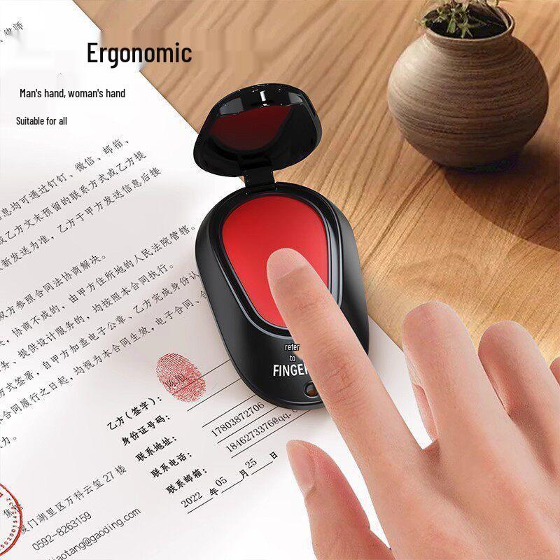 Quick-Dry Red Fingerprint Ink Pad for Office & Financial Use