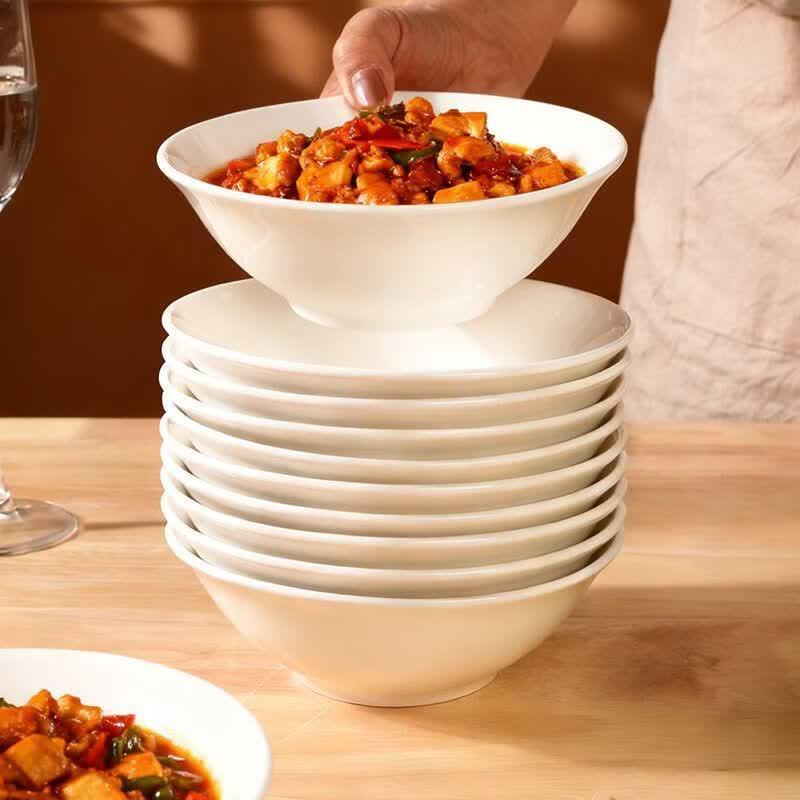 Xinrong Pure White Ceramic Household Bowl