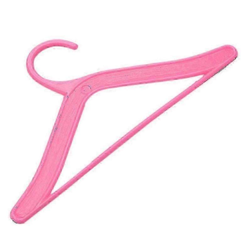 20 Pcs Pink Hangers For Barbies Dolls Clothes Accessories Plastic Hangers