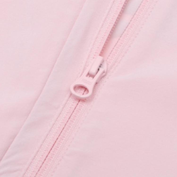 Puma Jednobarevná bunda s kapucí na zip a dlouhým rukávem s potiskem loga Dámské bundy Růžová 671925-16