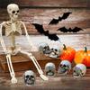 Halloween Skull Figurine See Speak Hear No Evil Resin Skeleton Head Realistic Human Skull Model Statue for Bar Home Table Decor