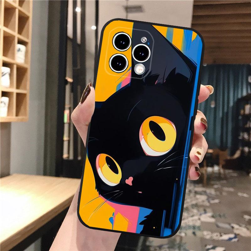 Black Cat Phone Case For Iphone 15 14 Pro Max 13 12 11 Pro Max XSMax XR 12 13 Mini 14 Plus