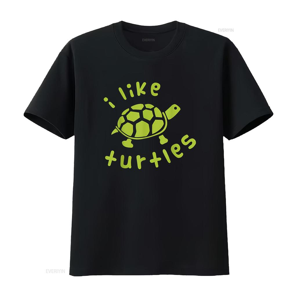 Kids I Like Turtles T Shirt Boys Girls vintage Washed Breathable Slightly graphic Stretched Soft streetwear Versatile Stylish