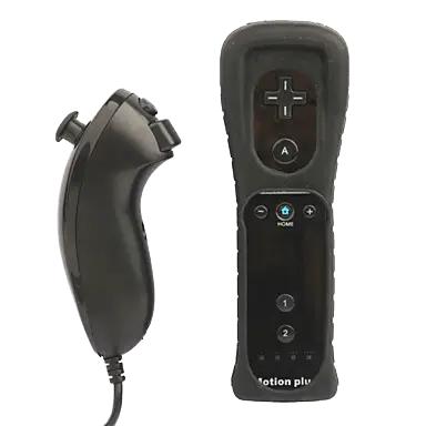Game Accessories 2 In 1 Motion Plus Remote and Nunchuck Controllers with Vibration Motor for Wii Console