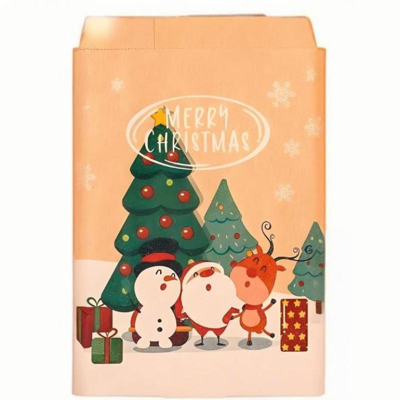 

20Pcs Merry Christmas Gift Bags Santa Claus Kraft Paper Candy Cookies Bag Xmas Party Favors 2025 Christmas Diy Advent Calendar as the picture