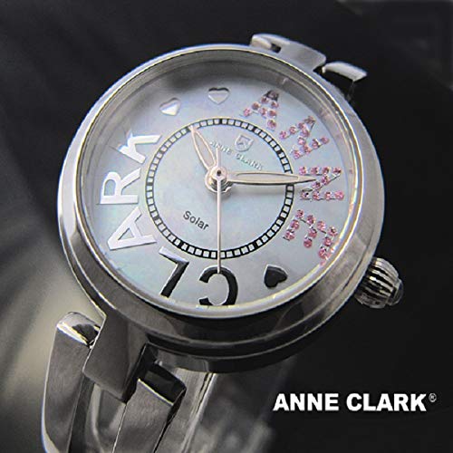 ANNE CLARK Women's Solar Watch - No Battery Replacement Needed - Skin-Friendly All-Stainless Material - Natural Shell Dial - Silver Color - Includes S