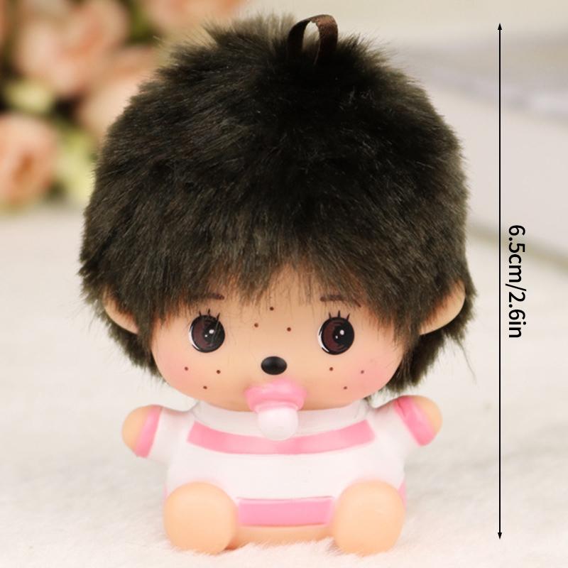 Cute Monchhichi Keychain Cartoon Monkiki Keyring Anime Figure Keychains Bag Pendant Kawaii Monchichi Toy Gifts for Carry Mini Lightweight Portable