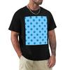 Extra Large Ocean Blue and Sky Blue Polka Dot Pattern TShirt T Shirt Unisex  Cotton Luxury Brand TShirt