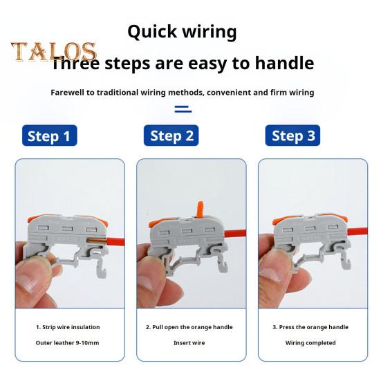 10Pcs KV121 Push-in Quick Terminal Block Din Rail Connector Universal Compact Fast Electrical Connector Stable Equipment Operation Terminal Block