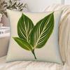 Funda de almohada con estampado de hojas tropicales estilo boho, funda de cojín, cojín decorativo verde jungla botánica para dormitorio, decoración del hogar, acento, ropa de cama