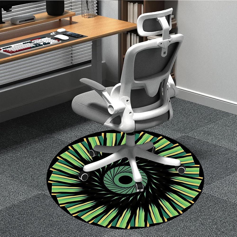 1pc Abstract Pattern Carpet, Round Non Slip Durable Large Size Office Carpet, Suitable for Office