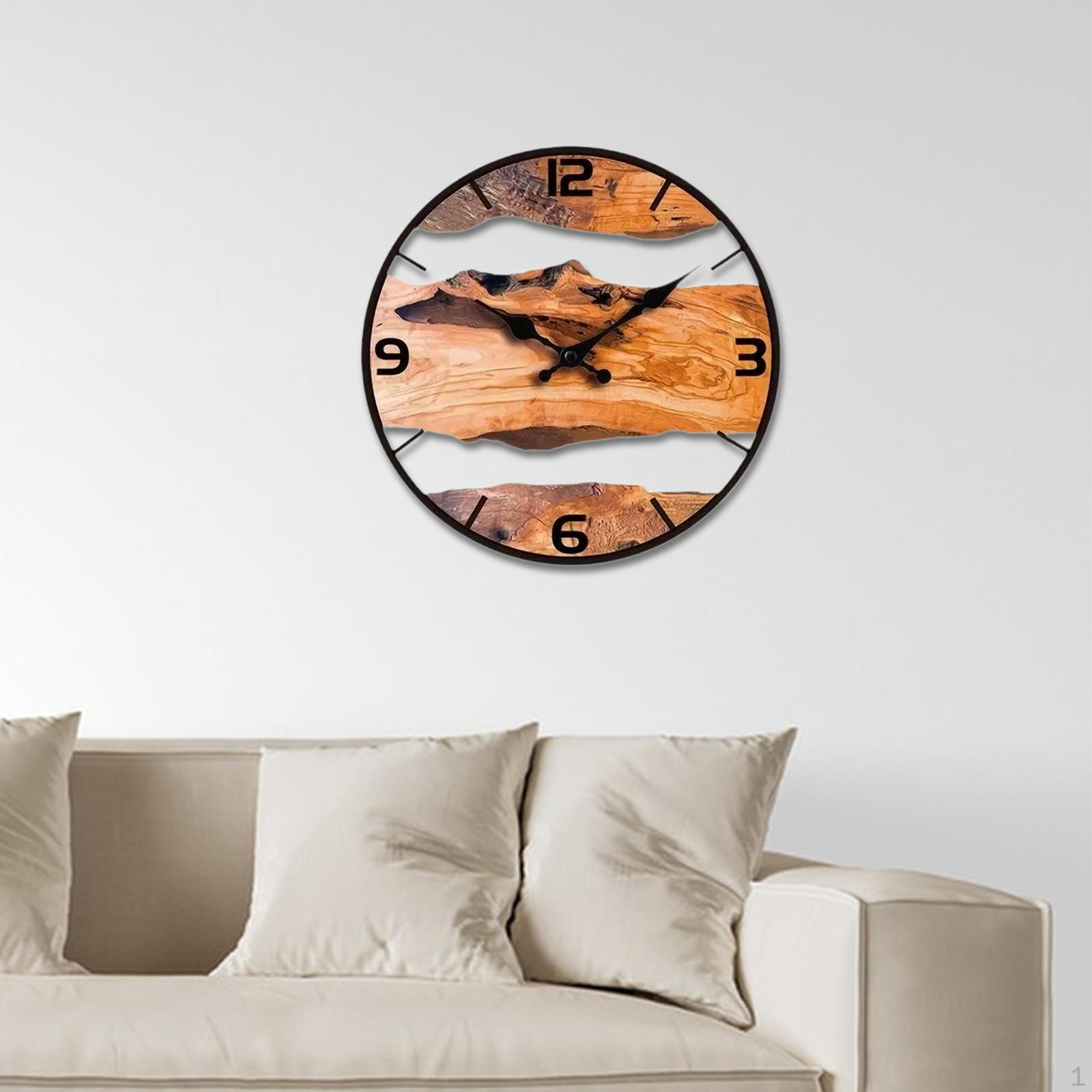 

, Silent Wooden Wall Clock (30 Cm) in Country – Ideal for Living Room And Bedroom. Brown Color