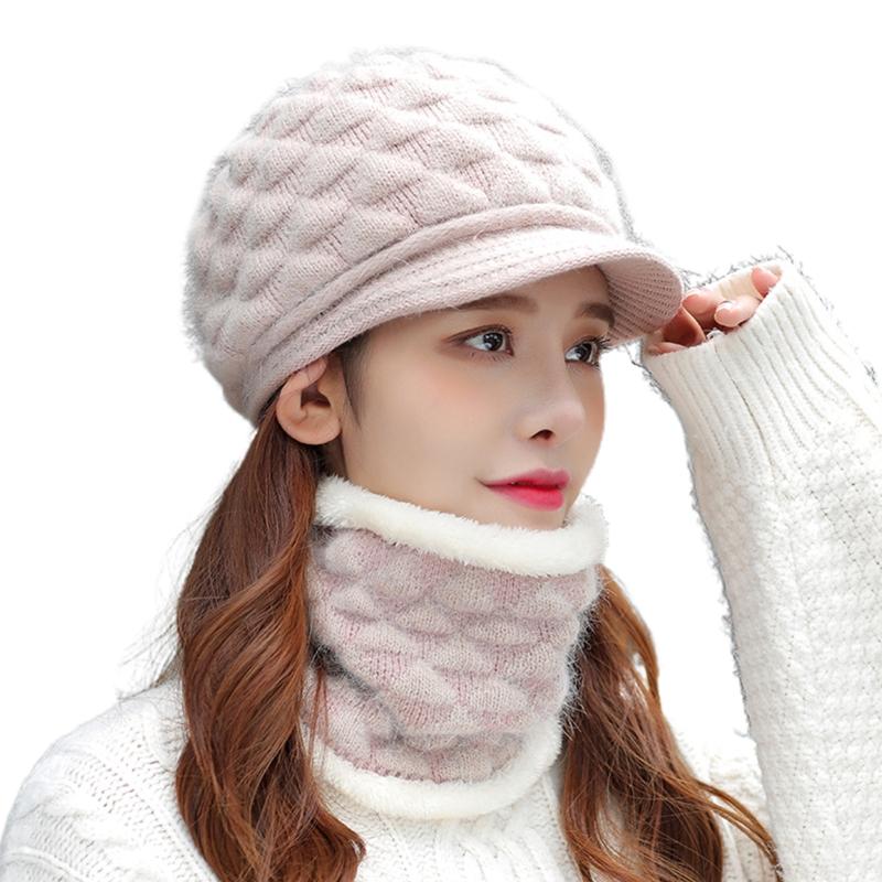 Buy Fashion Women Winter 2Pcs Set Visor 