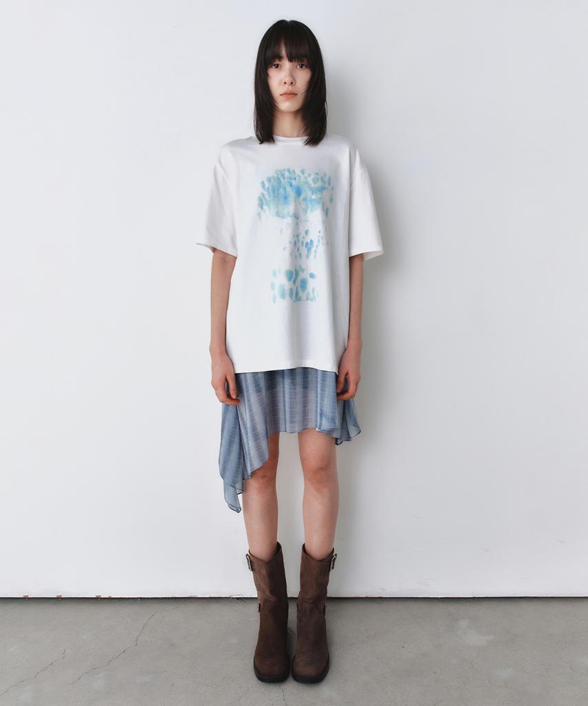 INSILENCE WOMEN Watercolor Oversized T-Shirt Ivory