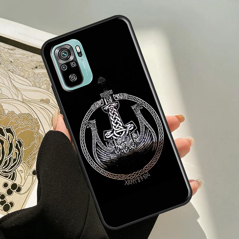 Viking nordic runes vegvisir pagan Fall Für Xiaomi Redmi Hinweis 11 Pro 7 8 9 10 Pro 10S Abdeckung für Redmi 10 9 9A 9C 9T Coque