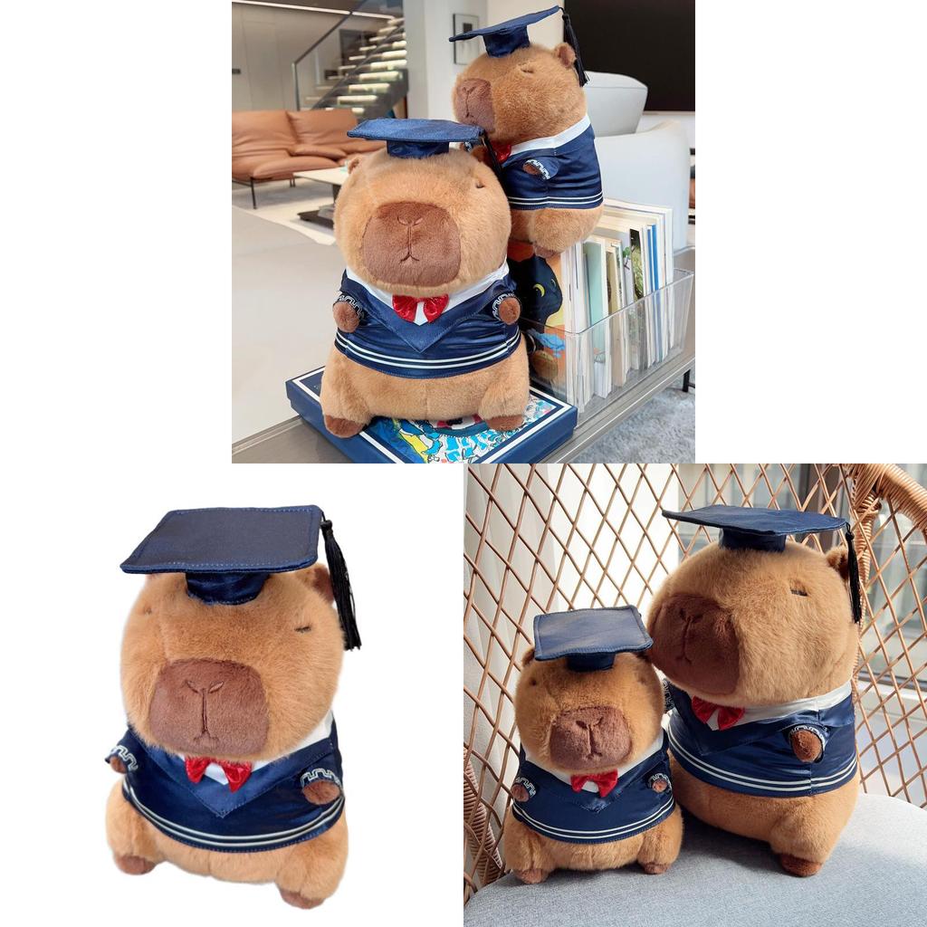 Capybara Graduation Teddy Bear Plush Toy With Scholar Outfit For Students Gift