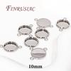 6/8/10mm Cabochon Base Tray Bezels Blank Setting For DIY Blank Pendant Trays Supplies For Jewelry Making Accessories
