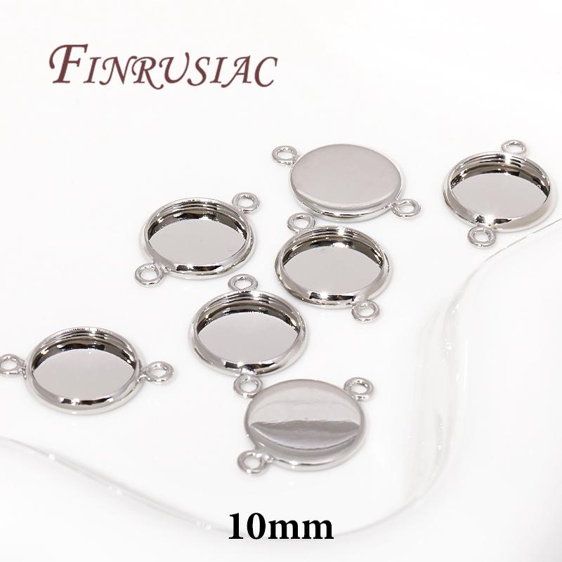 6/8/10mm Cabochon Base Tray Bezels Blank Setting For DIY Blank Pendant Trays Supplies For Jewelry Making Accessories