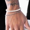 New Personalized Trend Beaded Chain Double Bracelet Men and Women Fashion Trend Hip-hop Holiday Party Accessories