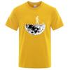 Astronauten schätzen die Mondumgebung Lustiger Druck T-Shirts Herren Locker Übergroße Kleidung Baumwolle Sommer Weiches T-Shirt Hip Hop T-Shirts