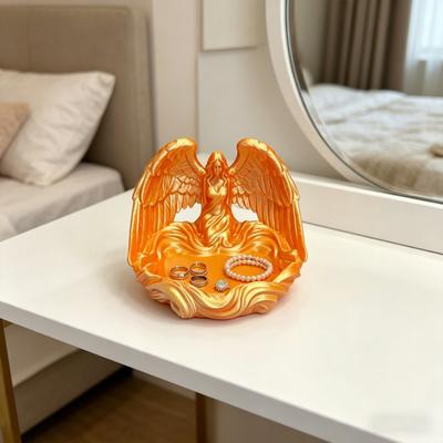 Jewelry Tray Angel Wings Decorative Storage Tray Multi-Purpose Perfume Storage Tray for Rings Earrings Bracelets Keys Crystal Balls