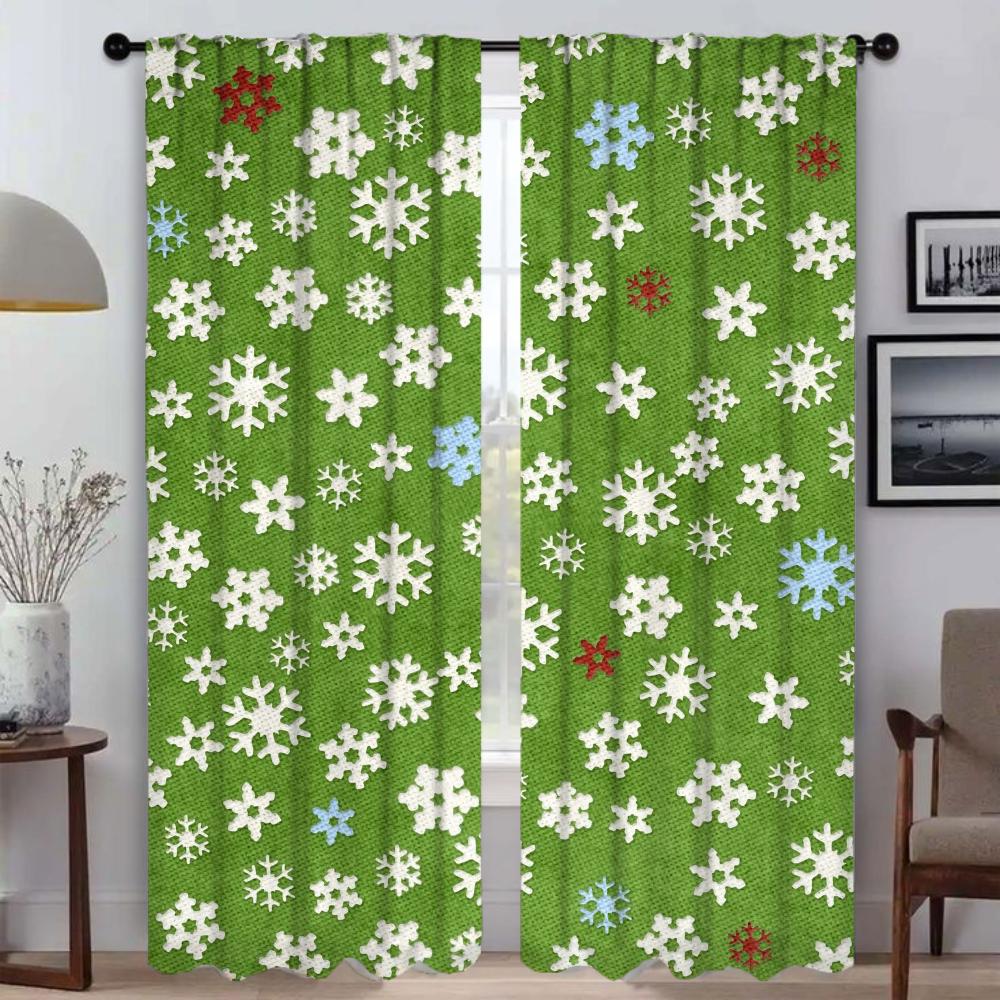Tende da Cucina Oscuranti per Tenda da Soggiorno per Stanza 2 Pannelli Fiocco di Neve Decorazione Halloween per Interni Casa