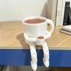 3D Printed Articulated Coffee Cup Figure, Movable Joint Desk Statue, Cute Coffee Bean Ornament, Creative Office Home Decor, Fun Birthday Gift
