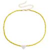 2025 New Personalized Natural Shell Love Heart Choker Simple Handmade Moon Bead Necklace for Women Fashion Accessories Gifts