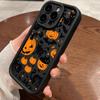 Halloween Cat Pumpkin Bat Silicone Soft TPU Phone Case for iPhone 16 Pro Max 15 Plus 14 13 12 11 17 Air 16E Shockproof Cover