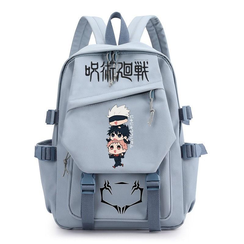 Anime Jujutsu Kaisen Iskolatáska Gyerekeknek Tinédzsereknek Diákoknak Nylon Kétvállú Táska USB Porttal Párnázott Pántokkal
