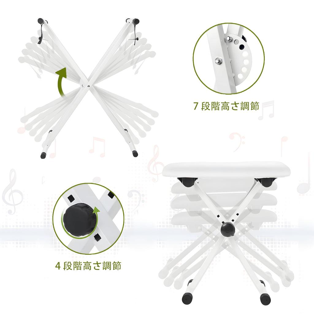 Keyboard Stand Bench Set Keyboard Stand Digital Piano Design Durable and Strong Dustproof Cap Included Height Thick Reinforced 4 Stable Standing