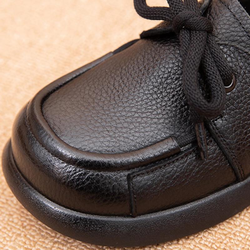 First-layer Cowhide All-season Super Soft-soled Shallow-mouth Women's Shoes Non-slip Flat-soled Women's Shoes