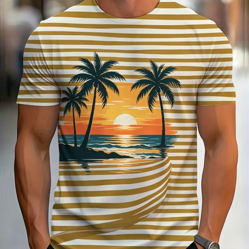 

Men s Fashion 3D Printed Men s T-Shirt Round Neck Short Sleeve Trendy Street Wear XL
