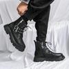 Luxury Brand Black Mens Chelsea Boots Gothic Biker Boots Man Men's Casual Leather Outdoor Shoes Ankle Boots for Men MO-51382