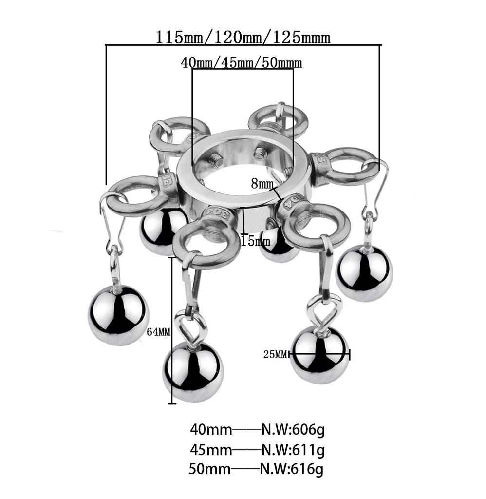 Sexleketøy for voksne Pungenheng Penisring Metall Rustfritt stål Hanebur Strekkøvelse Mannlig onanileketøy