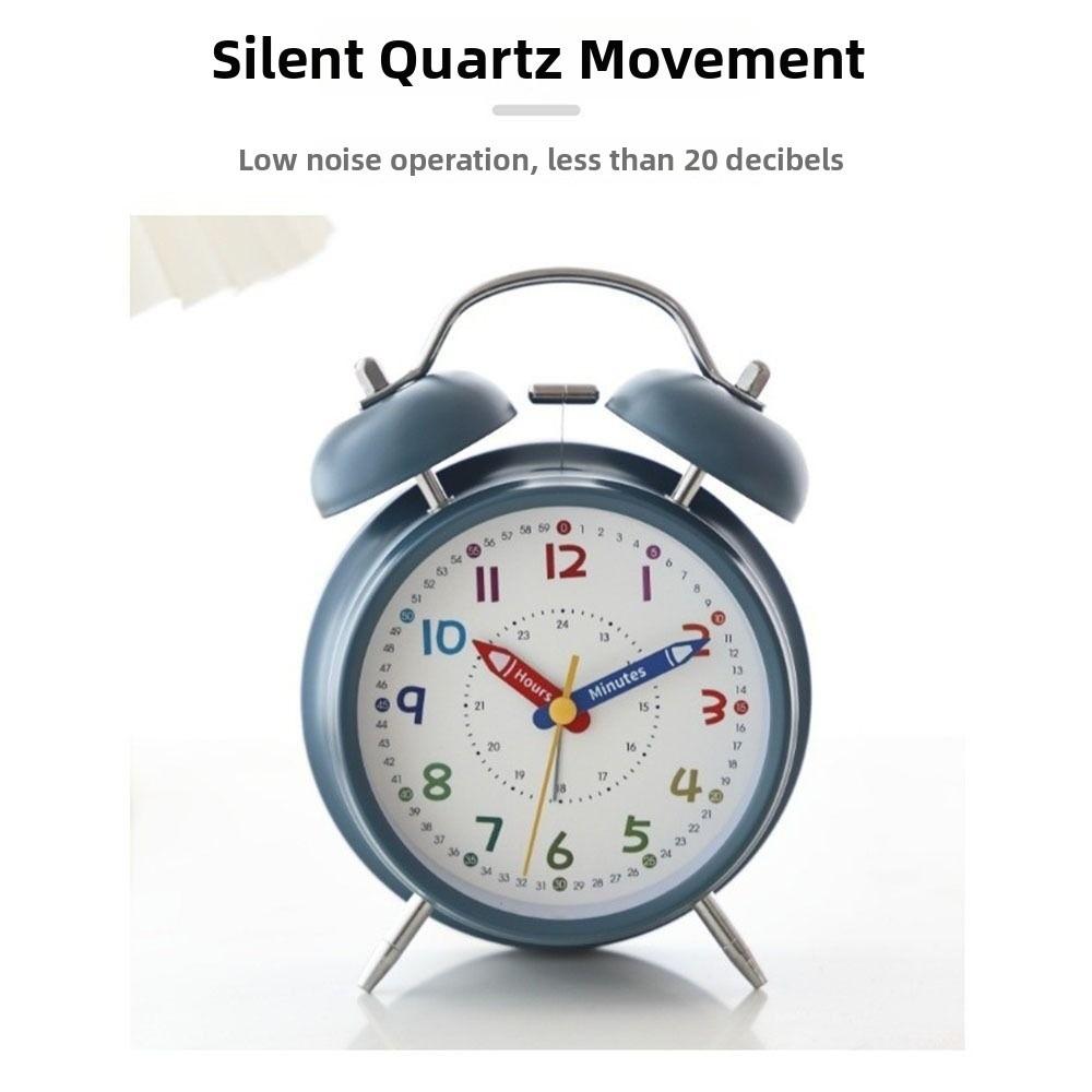 Battery Operated Children's Alarm Clock Portable Bell Alarm Clock Retro Alarm Clock Bedroom Decor