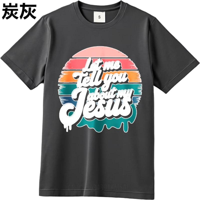 Tshirts For Unisex Workout For Unisex Oneck T Shirt Black Let Me Tell You About My Jesus Stylish Unisex Tops Summer Tshirt Basic Tee